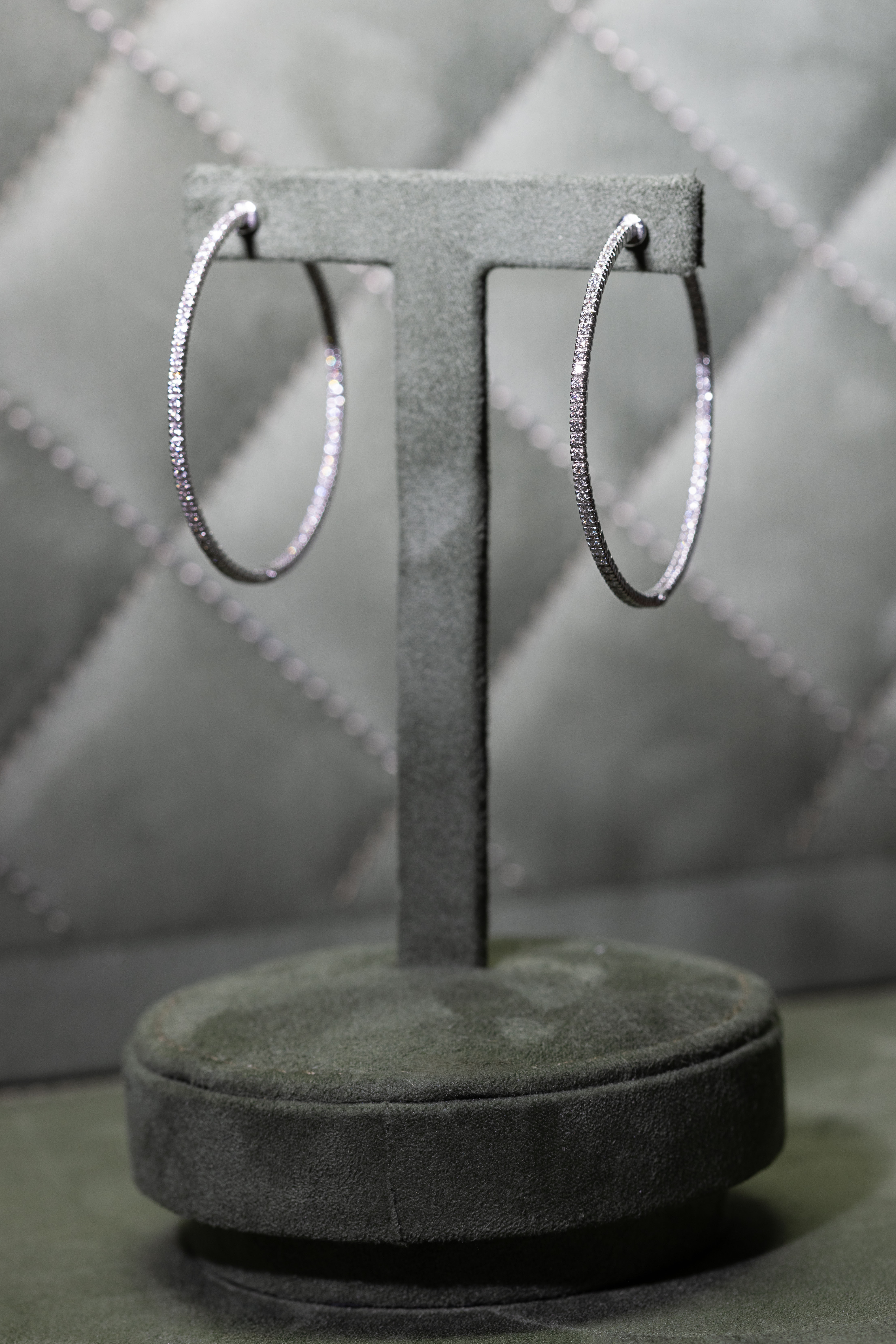 Diamond hoop earrings